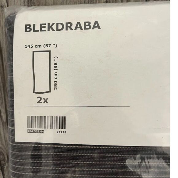 NIP IKEA 2 Window Curtain Panels Beige Gray Gradient Stripe 57x98 Modern Pair - Picture 2 of 5